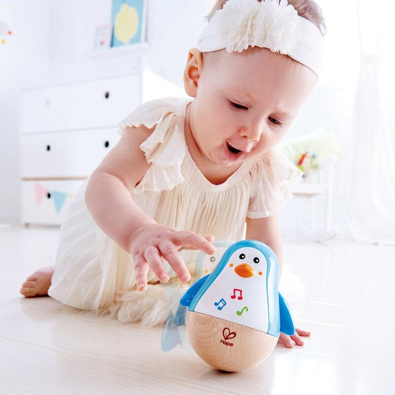 Pingouin Culbuto Musical, eveil musical hape bois et multi 11,7 * 11,7 * 12,5 cm e-2023 — vue 1 sur 2