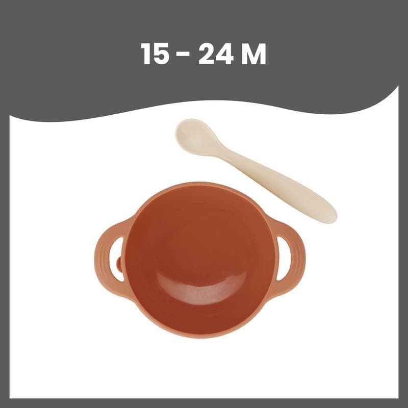 Kit Tast'isy Renard (bol + Cuillere en Silicone), babymoov france terra cotta — vue 1 sur 5