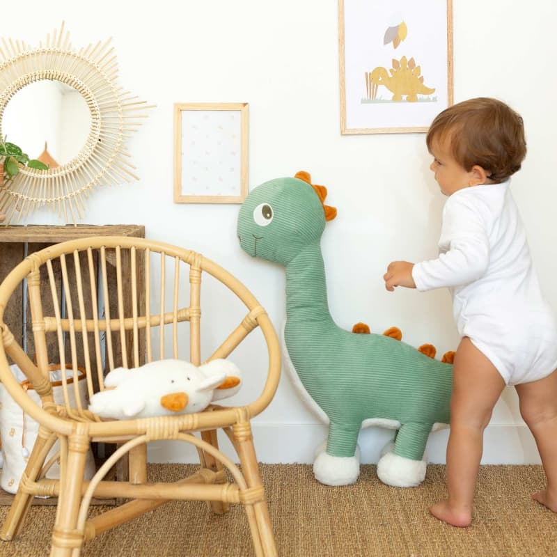 Grande Peluche Diplodocus, diplododo vert sauge — vue 1 sur 2