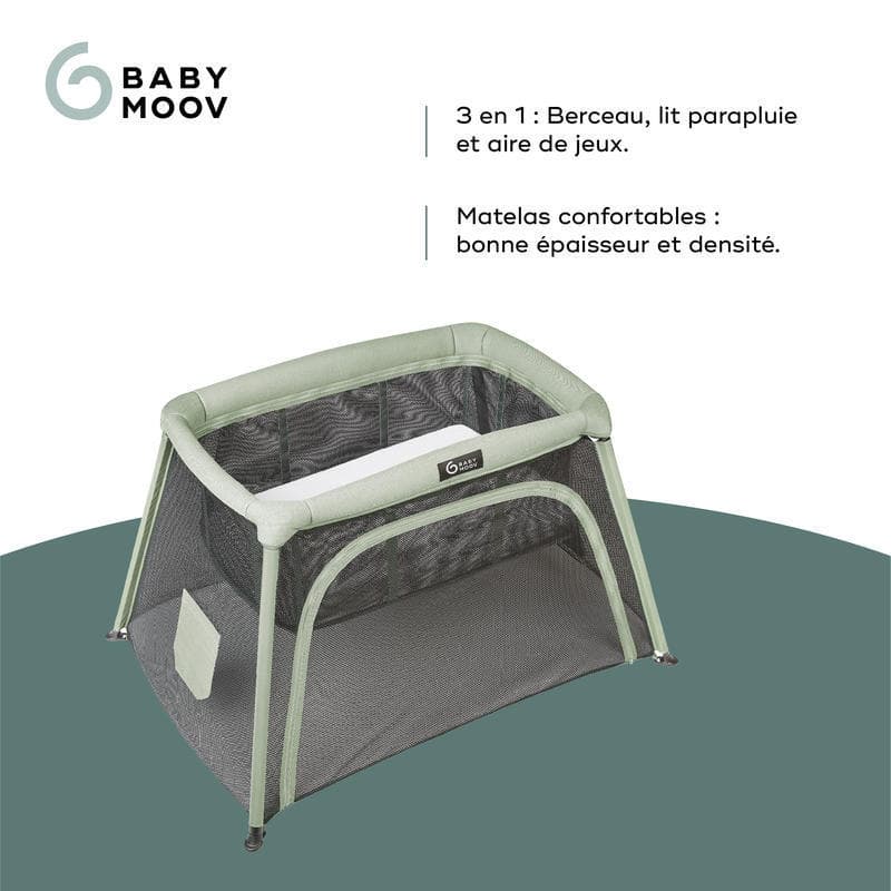 Lit Parapluie Moov&comfy, 3 en 1:berceau/lit/aire de jeux babymoov — vue 8 sur 12