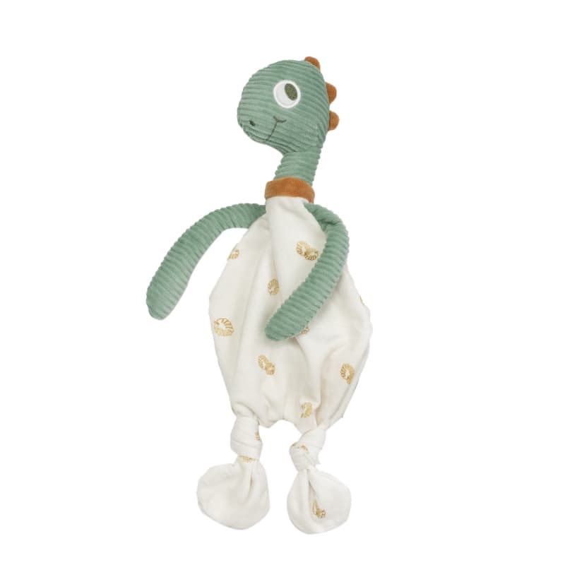 Doudou Dinosaure-diplododo, diplododo all over feuilles écru, vert — vue 2 sur 2