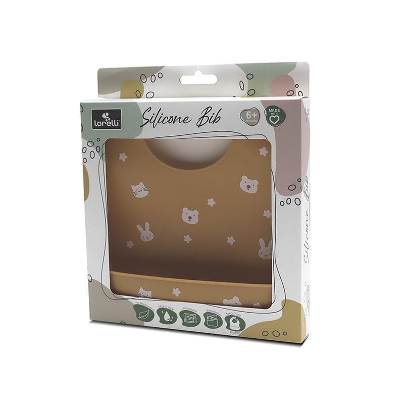 Bavoir Silicone avec Recuperateur, jaune lorelli 25/03