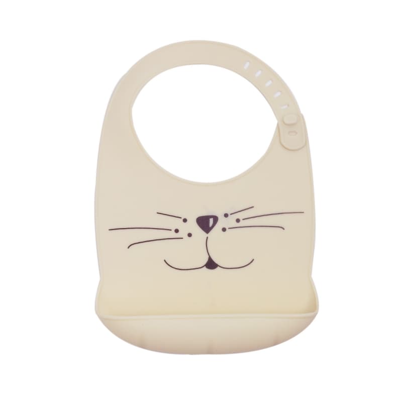Bavoir Silicone Chat-sable - 18x28cm, sable 18x28cm trois kilos sept p-24