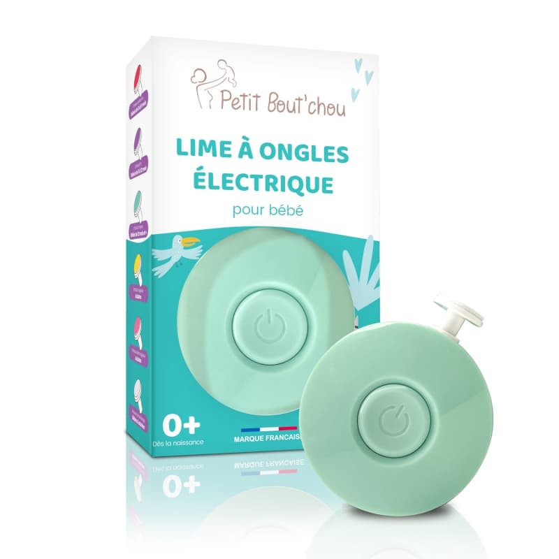 Lime a Ongles Vert + 6 Embouts, petit bout'chou vert 7x12x3cm