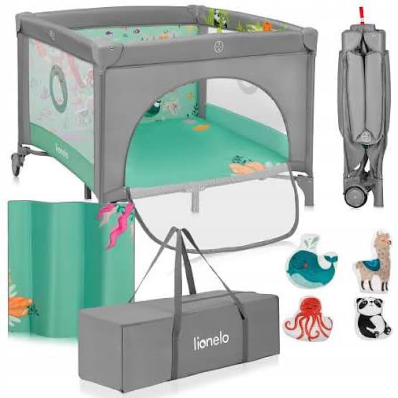 Parc Bebe Mille Plus, gris vert lionelo — vue 2 sur 3