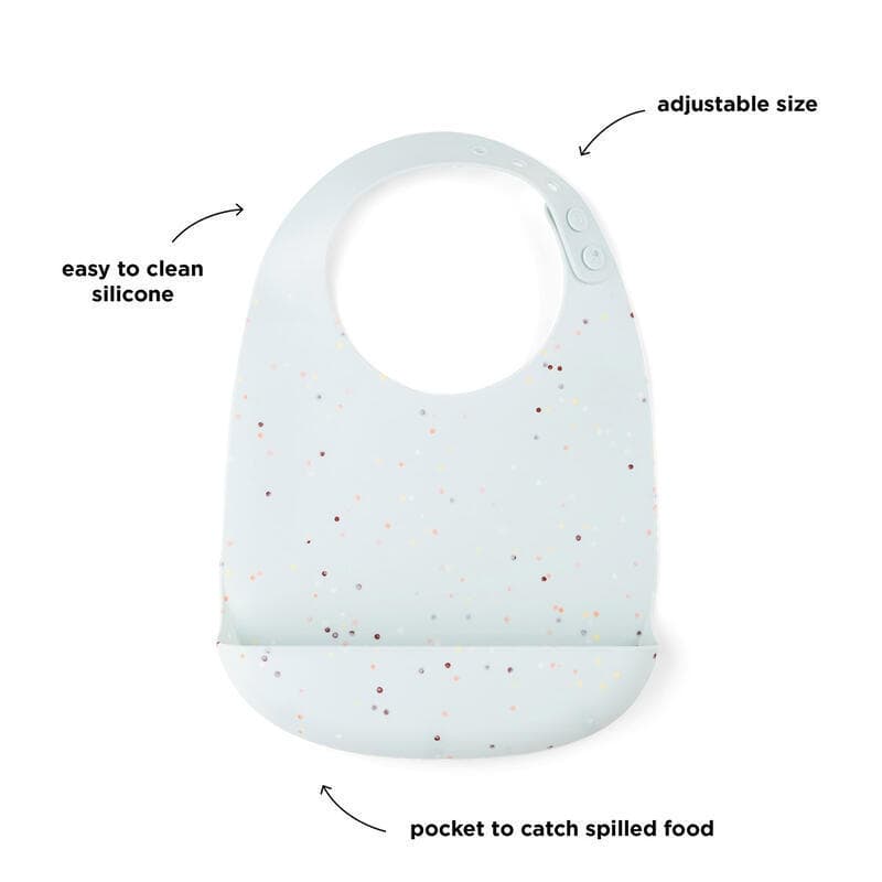Bavoir Sili Confetti, bleu done by deer news feb 2023 — vue 3 sur 3