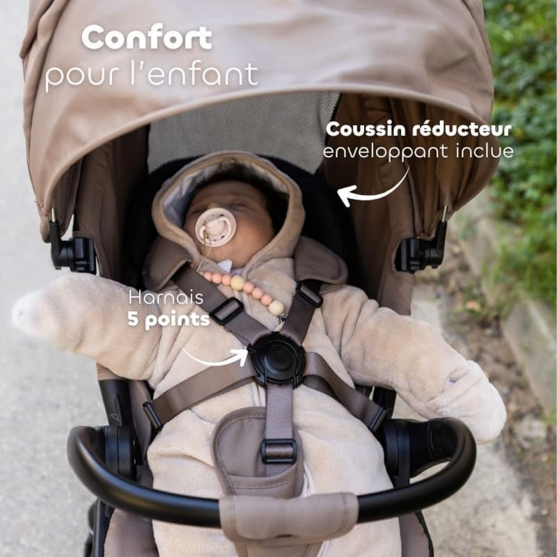 Poussette Baby Cruiser 360â° Micro, pralin beaba — vue 5 sur 6
