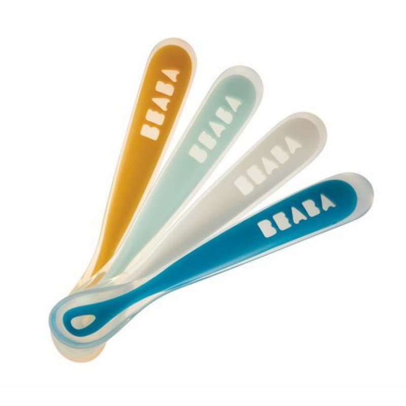 Lot de 4 Cuilleres Silicone 2eme Age, multicolore per