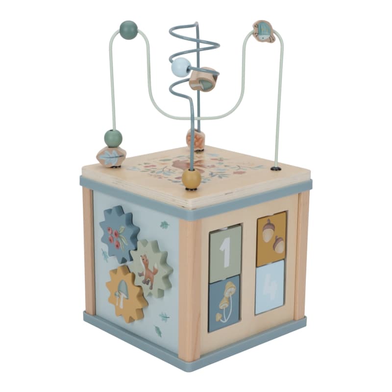Cube Activites Bois Fsc, bleu jaune beige vert multicol forest friends little dutch — vue 2 sur 5
