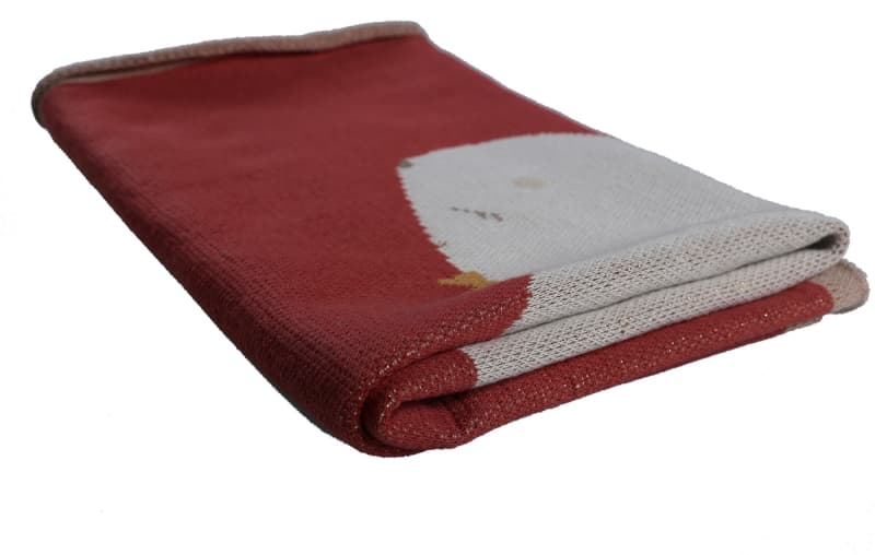 L&j Pili Couverture Tricot 75x100cm Bio, rose fonce permanent — vue 2 sur 3