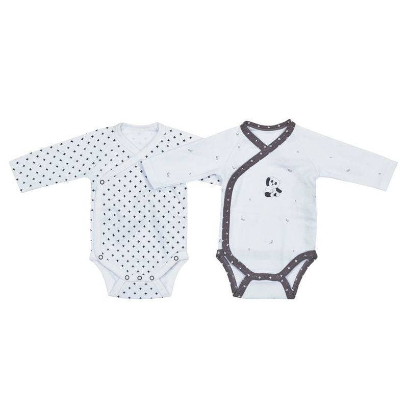 Bodies Blanc/noir Lot de 2 Taille Naissance Chao C, chao chao sauthon babywear blanc - gris fonce nais