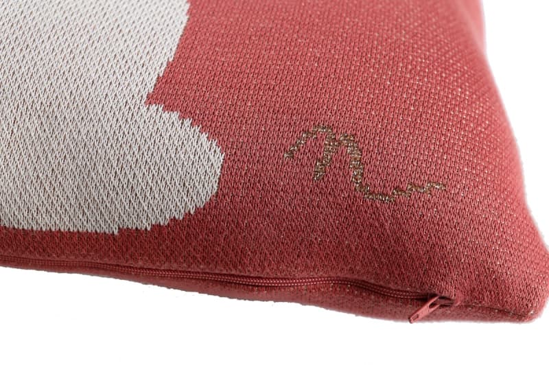 L&j Coussin Tricot 36x36cm Bio, rose fonce permanent — vue 1 sur 5