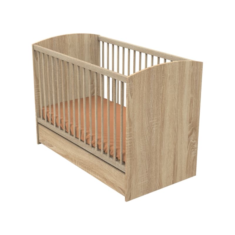 Lit Bebe 120 X 60, charlie sauge meuble chêne doré - hêtre vernis n — vue 2 sur 4