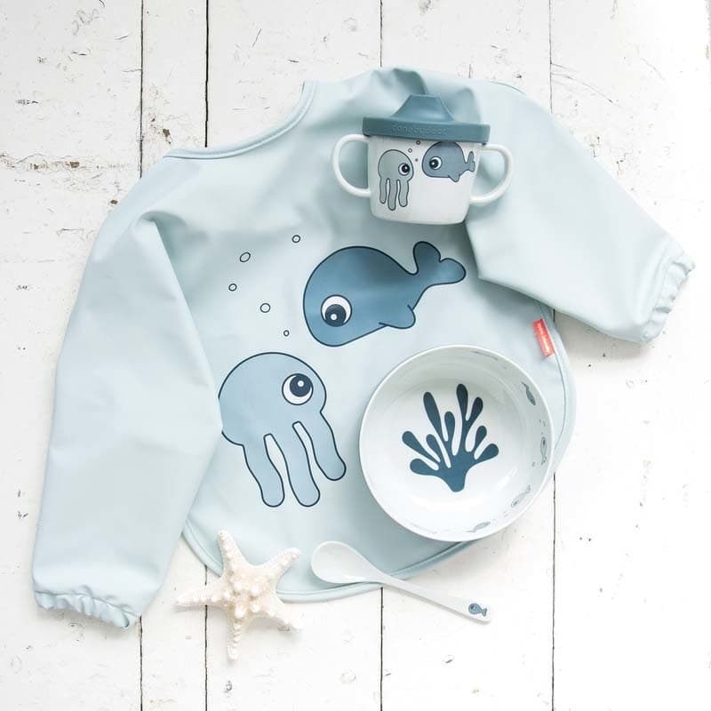 Bavoir a Manches Longues 6-18m Sea Friends, sea friends bleu