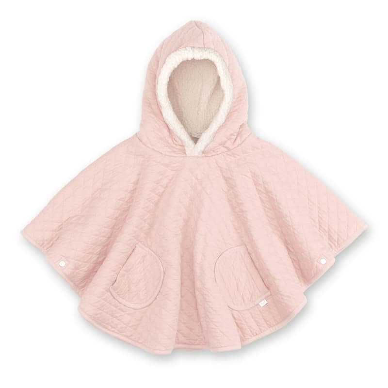 Poncho Padded Jersey + Teddy Quilt, rose 9-36m bemini 25/08