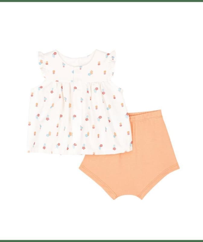 Ensemble 2 Pieces, marshmallow/multico 12m pe2025 selectif high season petit bateau p-25 e-25