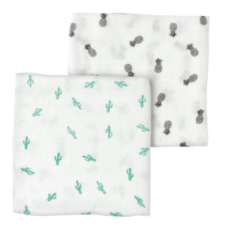 Lot 2 Langes Bambou Ananas et Cactus, bebe9creation — vue 3 sur 4