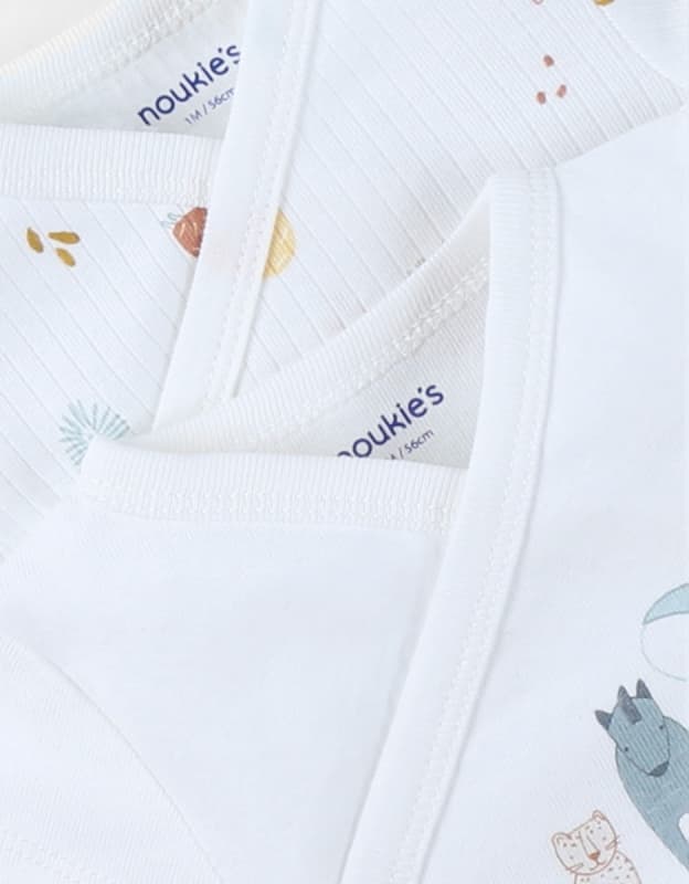 Bodys Croises Manches Courtes X2, blanc 3m crazy safari noukies e25 — vue 3 sur 3