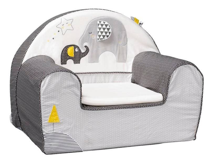 Fauteuil Club Babyfan, babyfan sauthon baby deco blanc/gris l48 h42 p40 p