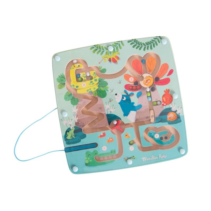 Labyrinthe Magnetique Dans la Jungle, dans la jungle moulin roty multicolore 24,5x0x24 a-h-2021