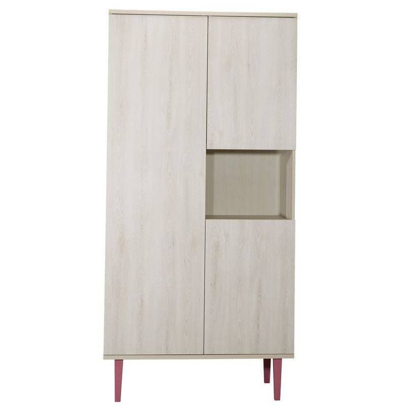 Armoire 1 Gde et 2 Petites Portes Niche Opaline Ro, opaline sauthon selection hetre cendre - rose cany — vue 1 sur 3