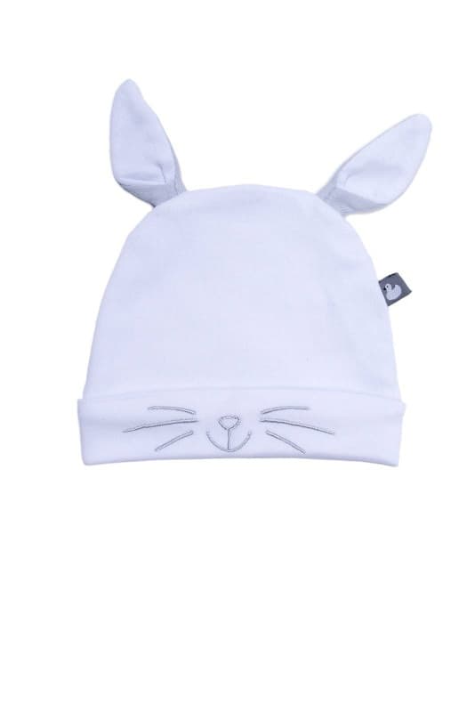 Bonnet Naissance Double Pur Coton Petit Lapin avec Oreilles, naissance per
