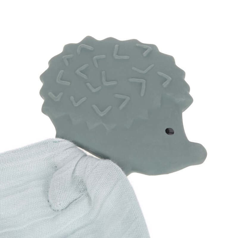 Doudou avec Anneau de Dentition Caoutchouc Naturel Herisson, lässig bleu — vue 3 sur 4