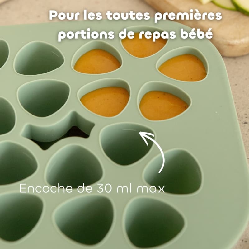 Mini Multiportions Silicone X20, vert sauge 35ml beaba 26/05 — vue 7 sur 7