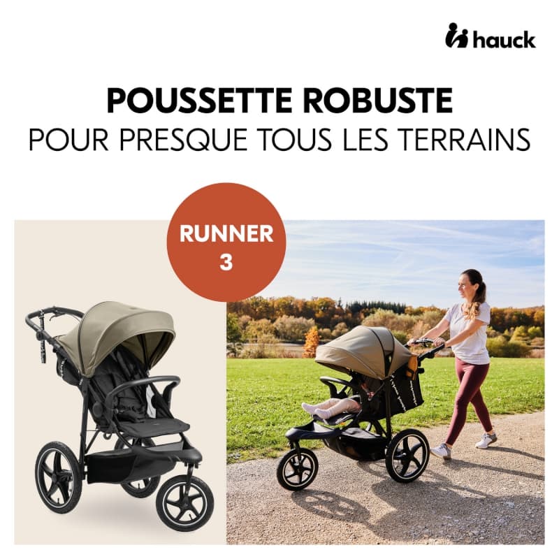 Runner 3 Olive, poussette jogger - p-24 e-24 — vue 2 sur 5