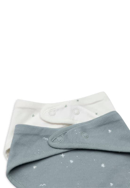 Bavoir Bandana X2, sea green twinkling jollein h-24 — vue 4 sur 5