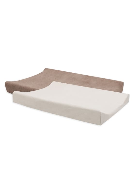 Housse Matelas a Langer Eponge X2, milky coffee ivory 50x70cm basics jollein — vue 1 sur 6