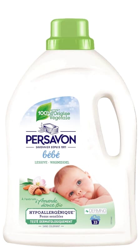 Bebe Lessive Hypoallergenique Lait d'Amande Douce Bio, 1500ml persavon