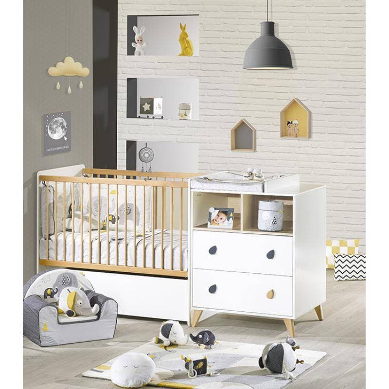 Tapis de Chambre Tufte Main Carre Babyfan, babyfan sauthon baby deco blanc/gris 110 x110 cm p — vue 3 sur 3