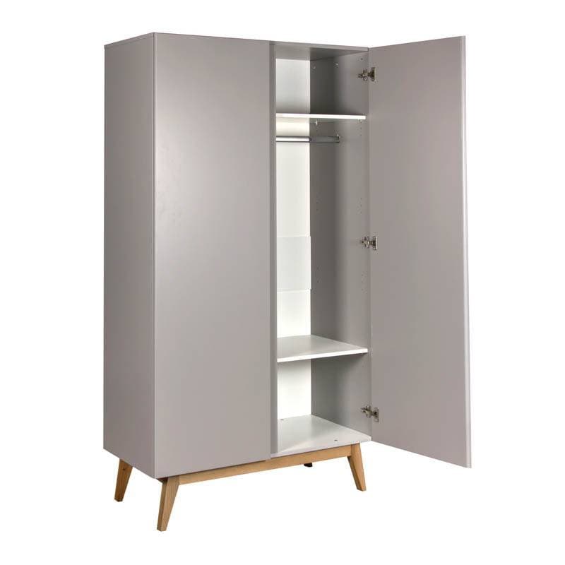 Armoire 2 Portes Trendy Griffin Grey, trendy quax gris 110x52x198h — vue 3 sur 3