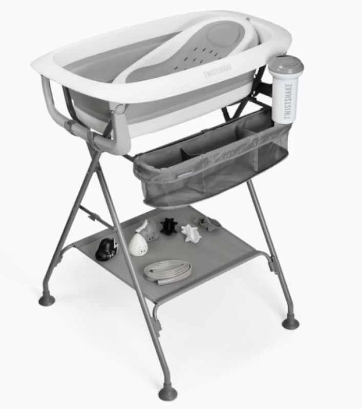 Baignoire Transat Rince Bain et Jouets V2, gris blanc twistshake 2026