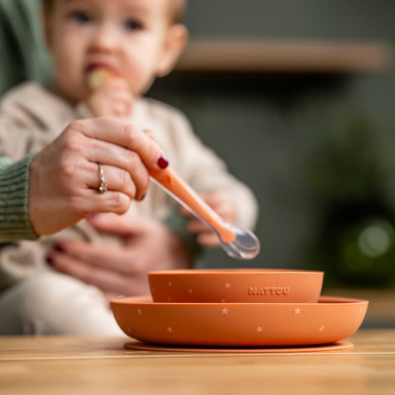 Coffret Repas Silicone 3 Pieces, terracotta etoile nattou — vue 4 sur 4