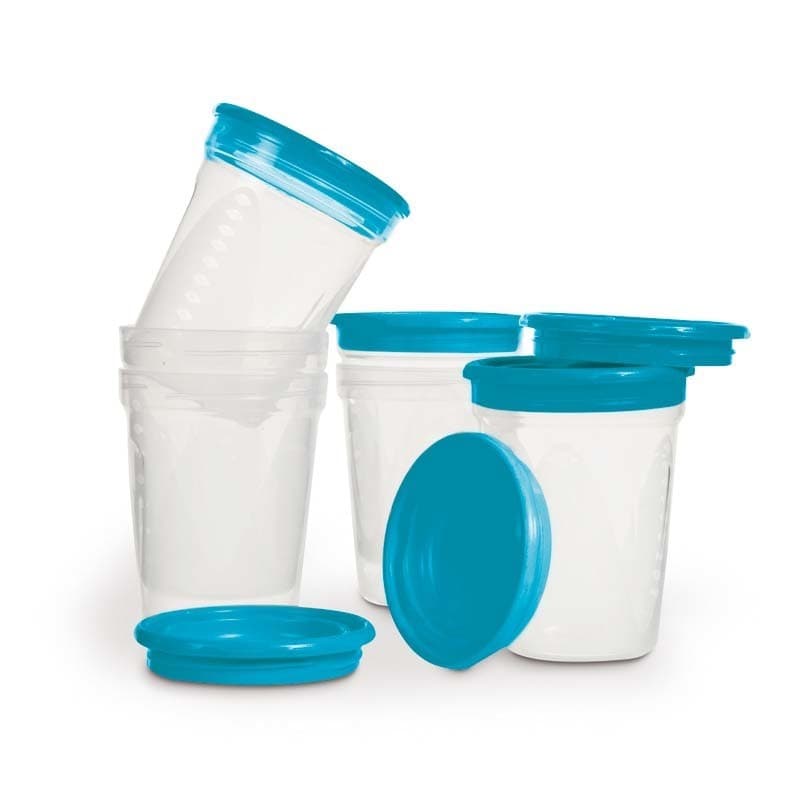 6 Pots de Conservation, repas nuk bleu turquoise 4 mois+ per