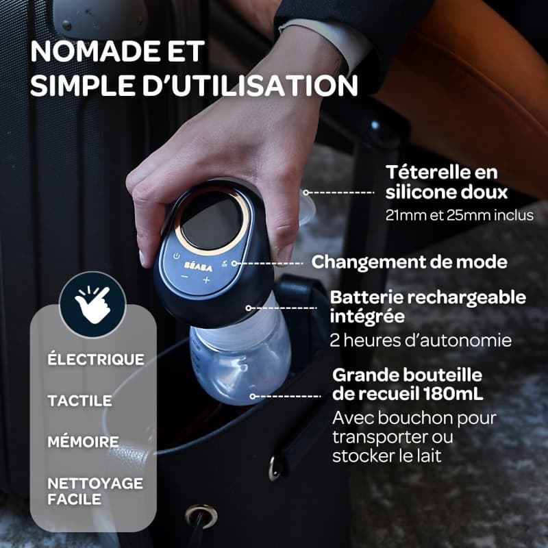 Tire-lait Electrique Simple, night blue beaba — vue 5 sur 5