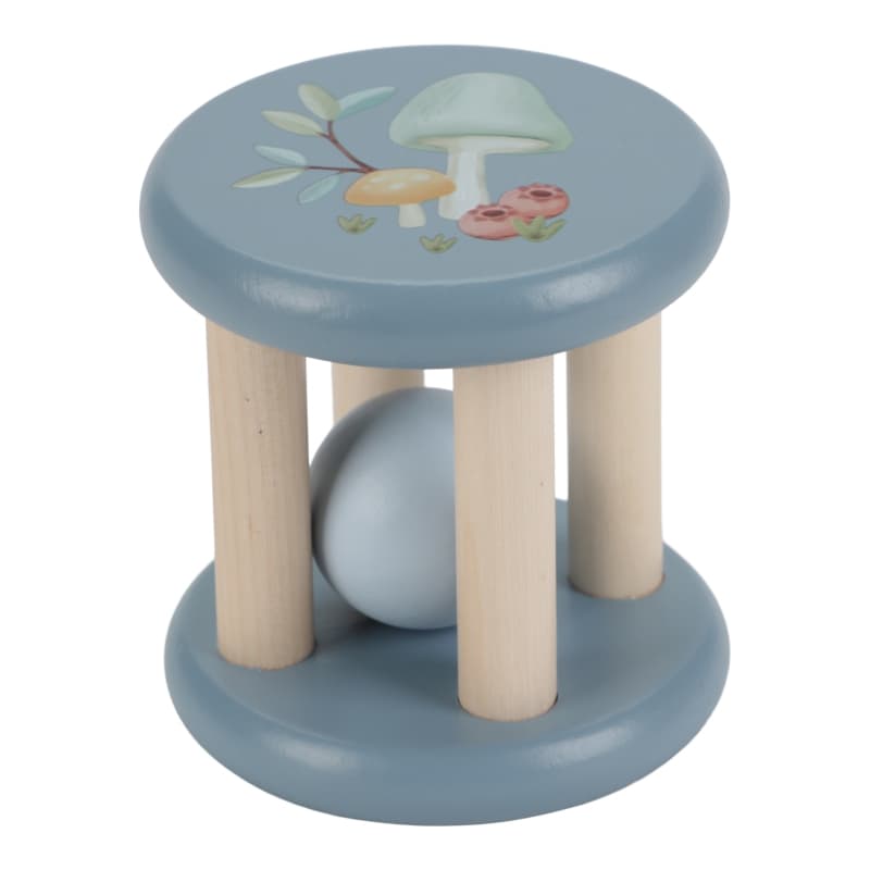 Hochet Roulant Bois Fsc, bleu muticolore bois forest friends little dutch — vue 2 sur 3