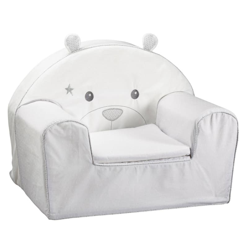 Fauteuil Club Celeste, celeste sauthon babydeco blanc/gris l 48 h 42 p 40