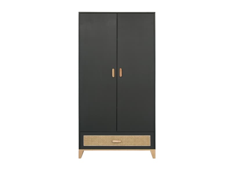 Armoire 1 Tiroir Rotin, 2 Portes. Facades Tiroirs Cannage Rotin