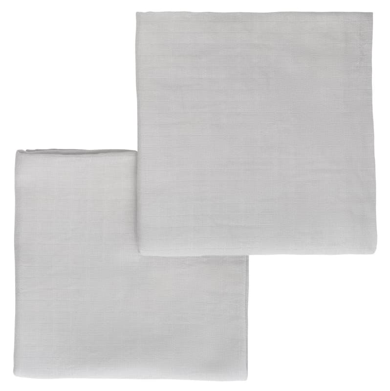 Lot de 2 Langes Unis Gaia Gris 70x70cm