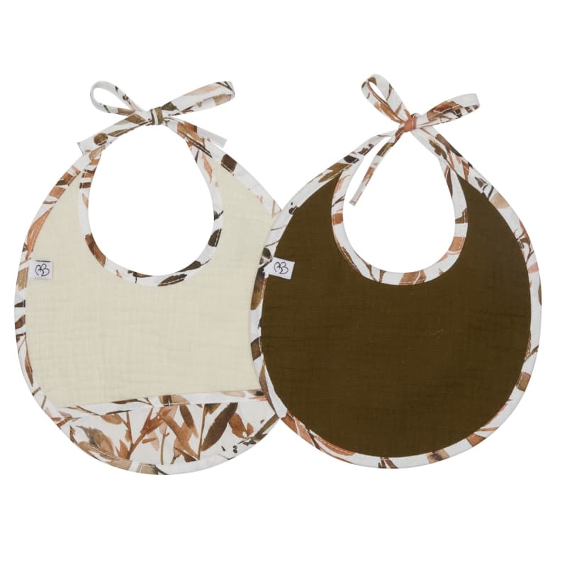 Lot de 2 Bavoirs Naissance en Gaze, caramel forest bb&co per — vue 1 sur 4
