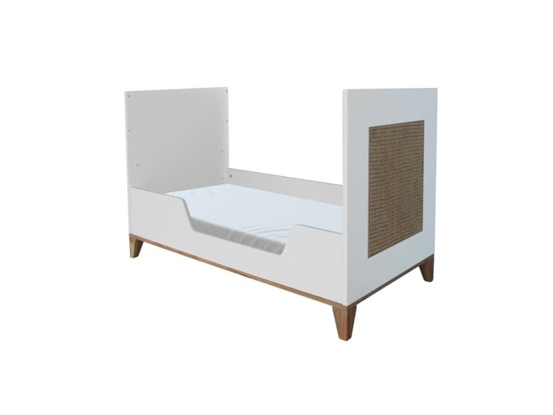 Nami Lit/bed Cannage Rotin 60 X 120 Neige, théo 1242 x 650 x 780 — vue 5 sur 5