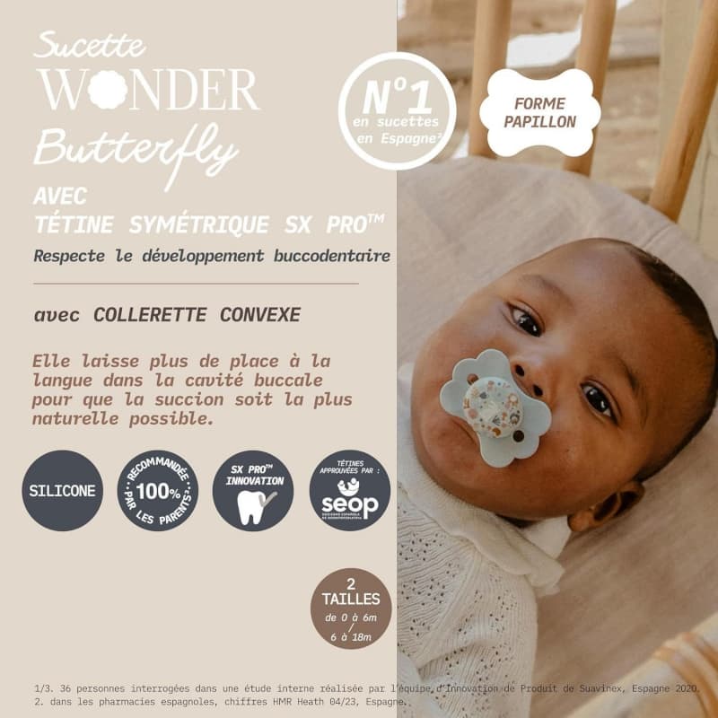 Sucette Sxpro, bleu 0-6m wonderland suavinex — vue 1 sur 2