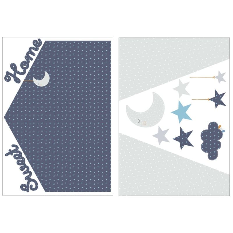 Stickers Muraux Home Merlin, merlin sauthon baby deco bleu/blanc 100x70 cm per