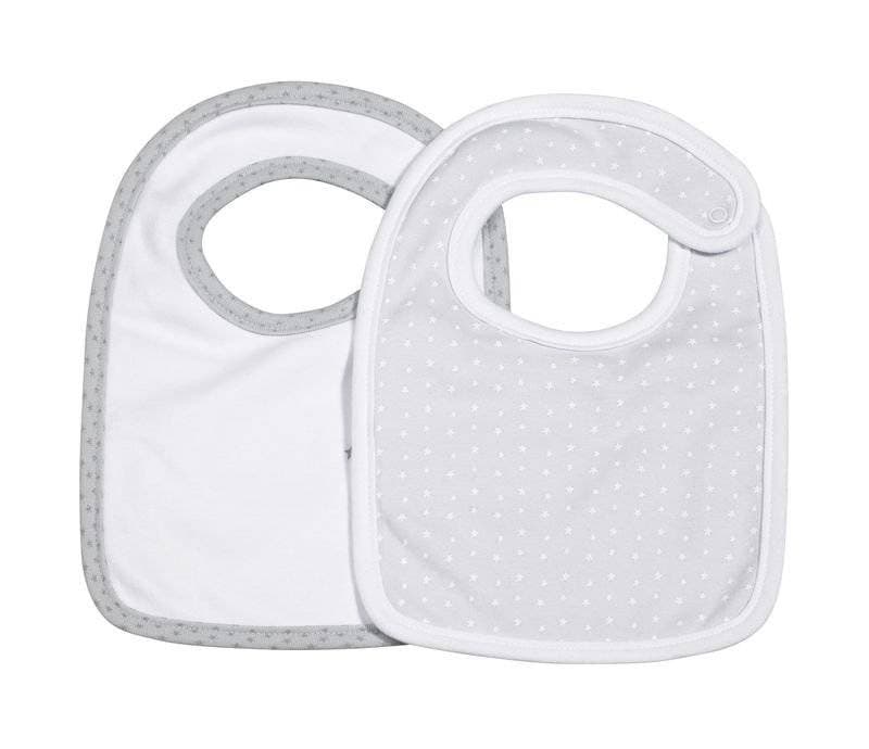 Lot de 2 Bavoirs Celeste, celeste sauthon babywear blanc/gris l 26cm x l 18c — vue 2 sur 2